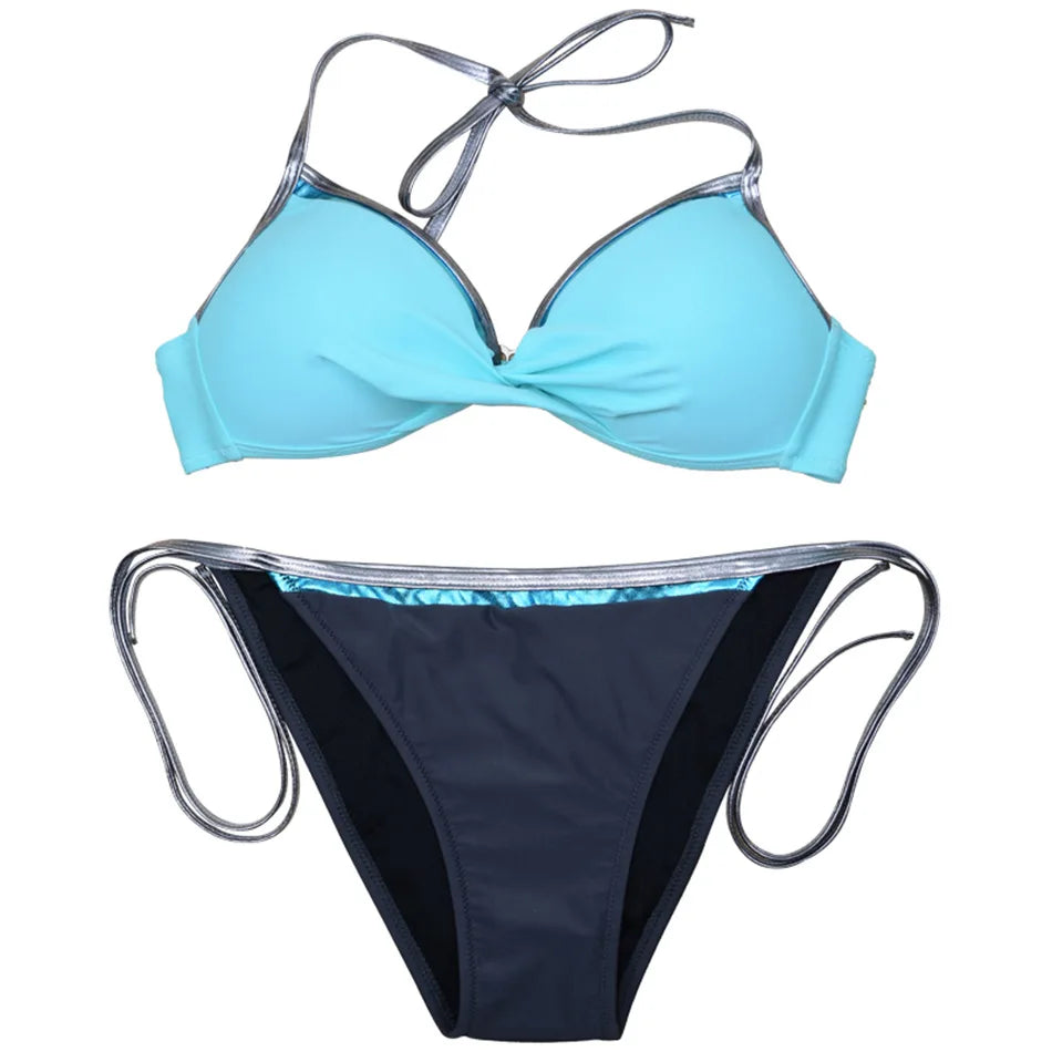 Neon Strip Swimsuit Women 2026 Sexy 2-piece Low Waist Bikini Sexy V-neck Suspender Backless Swimwear Summer Beach Bathing Suit