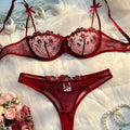 New Pink Bra Women Lingerie Set Ladies Embroidery Floral Bras Underwear Sets