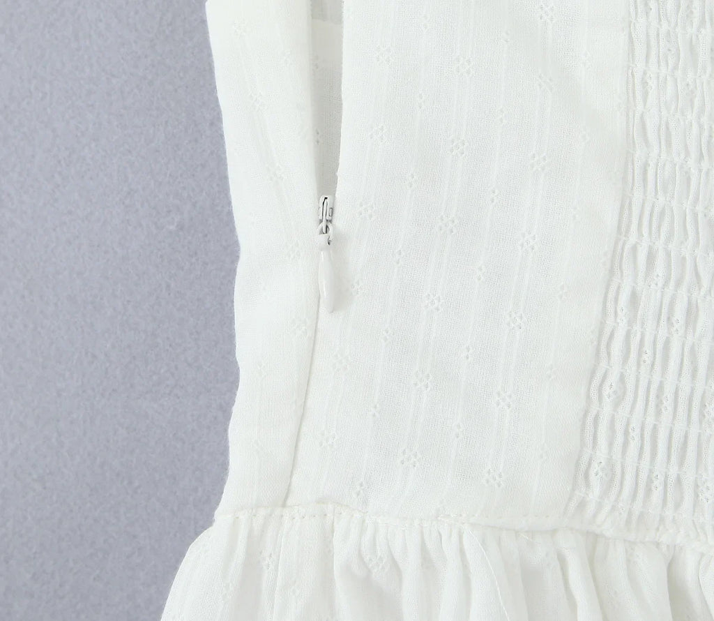 White Lace Dress Women Strapless Sleeveless Short Summer Dress Corset Cotton Mini Beach Casual Vestidos Party Dress 2025