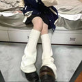 New Japanese Lolita Sweet Girl Leg Warmer Knit Socks Wool Ball Knitted Foot Cover Women Autumn Winter Heap Heap Socks