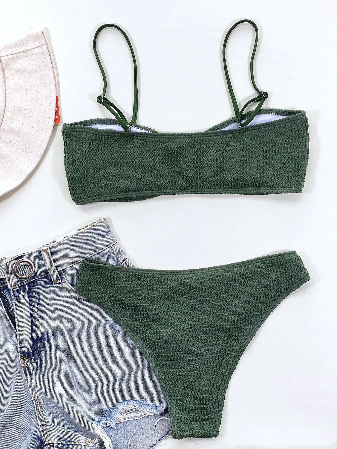 Bikini 2026 Sexy Solid Swimwear Swimsuit Women Bikinis Set Bathing Suit Beach Bikini Female Black/Green Stroje Kapielowe Damskie