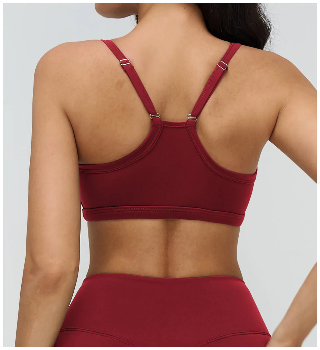 Beautiful Back Women Workout Bra Fitness Underwear Tights Yoga Vest High Strength Shockproof Gym Sports Top Push Up Chest Pad