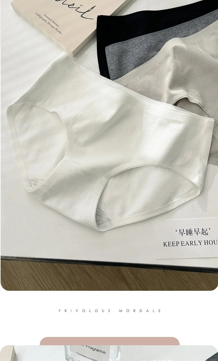 Pure cotton seamless underwear for girls mid-waist sweat-absorbent, breathable and anti-bacterial cotton crotch sports briefs