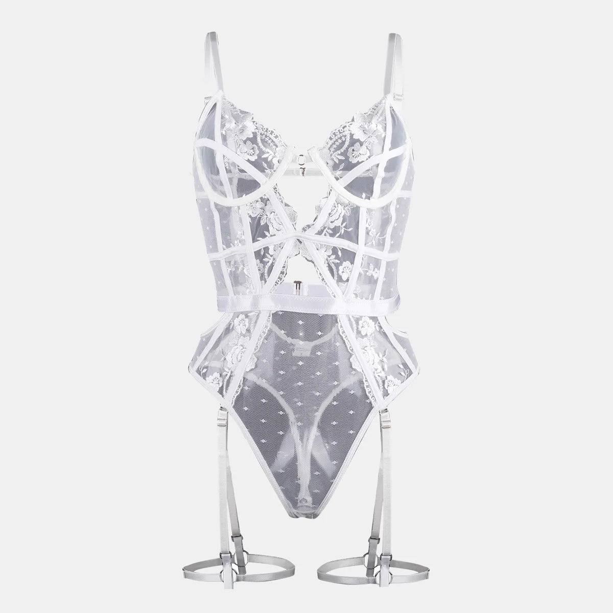 Toucheart Lace Sexy Skinny Babydoll Bodysuit Embroidery Erotic Private Adult Suit Solid Color Patchwork High Waisted Sexy Set