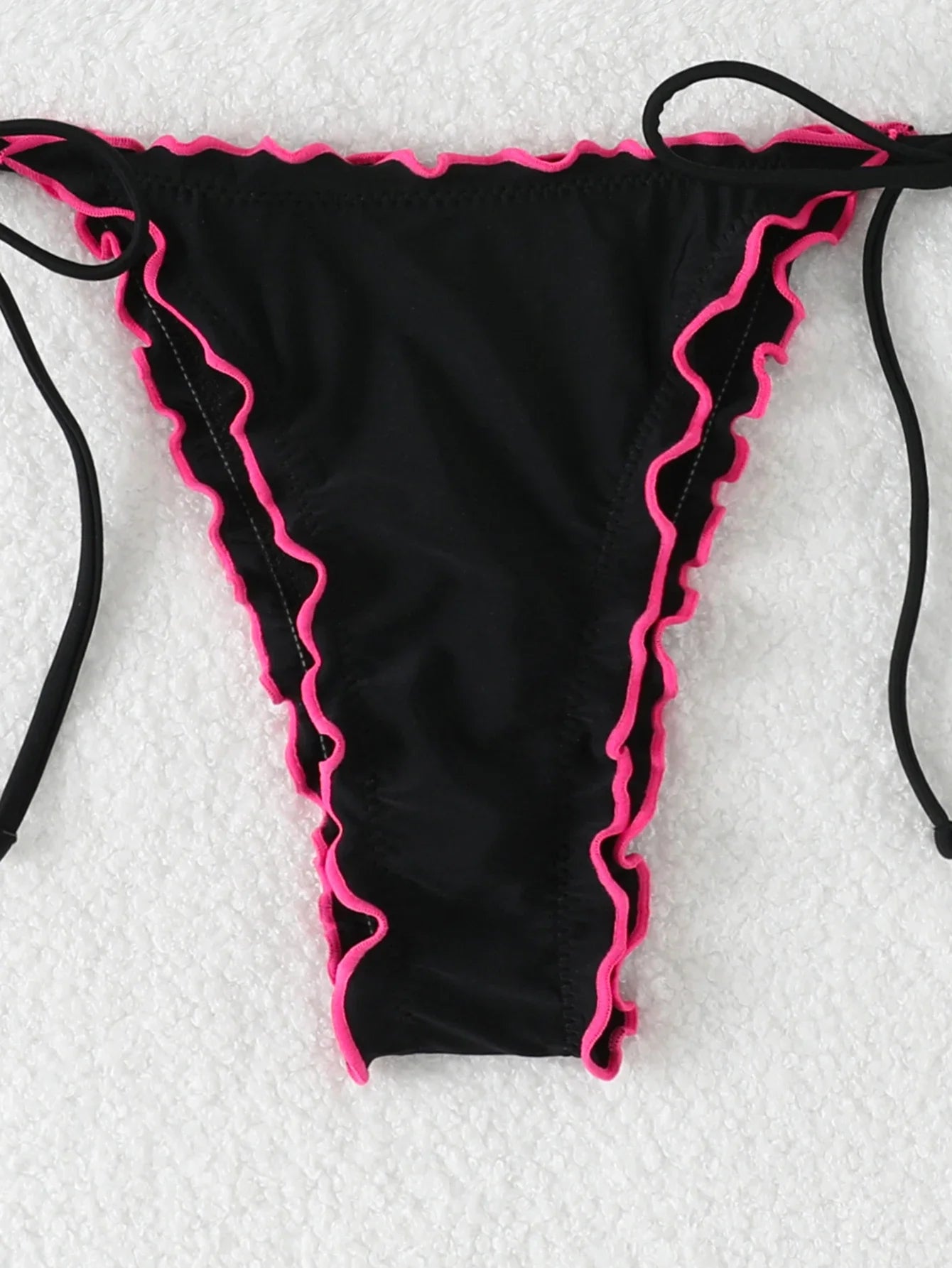 Triangle Halter String Bikinis 2026 Women Sexy Ruffle Swimsuit Solid Cherry Swimwear Female Bathers Bathing Swimming Swim Suit
