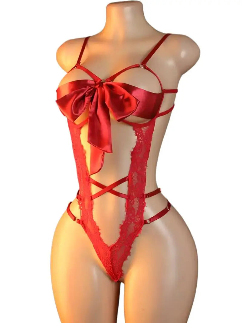 Naughty Sexy Lingerie For Women Open Bra Crotchless Sex Underwear Porn Babydolls Dress Perspective Lace Bodysuit Exotic Costume