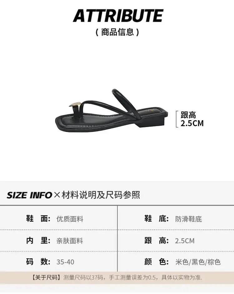 Beach Flip Flop Clip Toe Women Flats Slippers Shoes Outdoor Casual Ladies Low Heel Slides