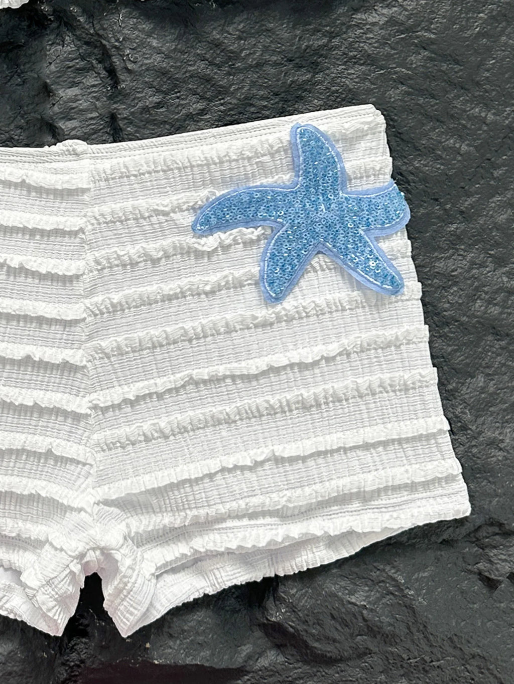 Vintage Two Piece Bikini Set 2026 Women White Black Starfish Ornament Push Up High Waist Swimsuit Holiday Bathing Suit Swimwear