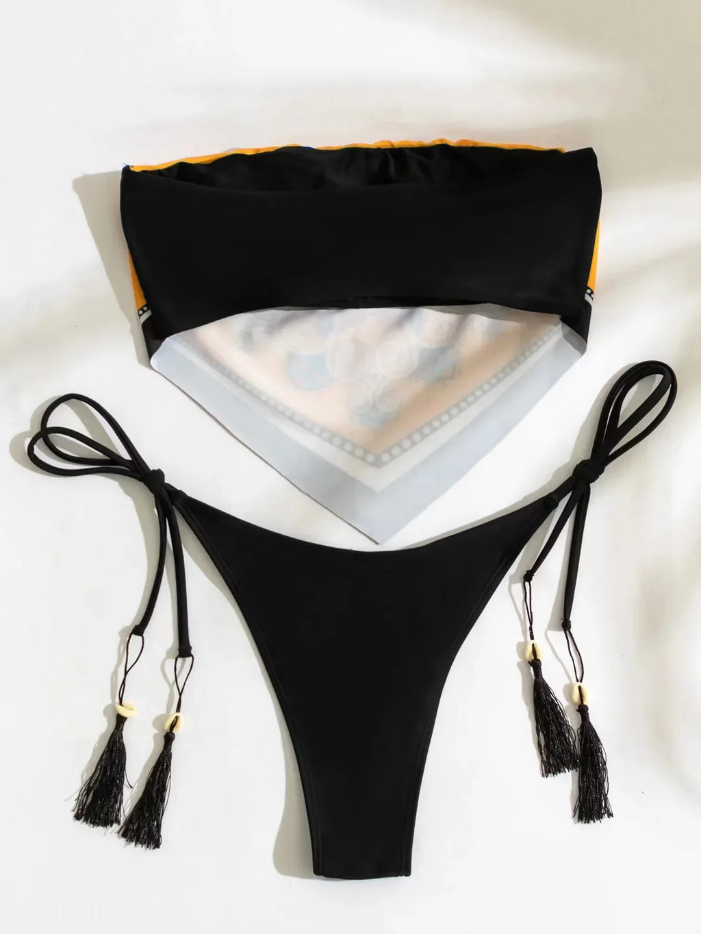 S-XXL Printed Crop Top Bikini Women Bandeau Bikinis Swimwear Female Swimsuit Two-pieces Bikini Set Bathing Suit Swim Beach Wear
