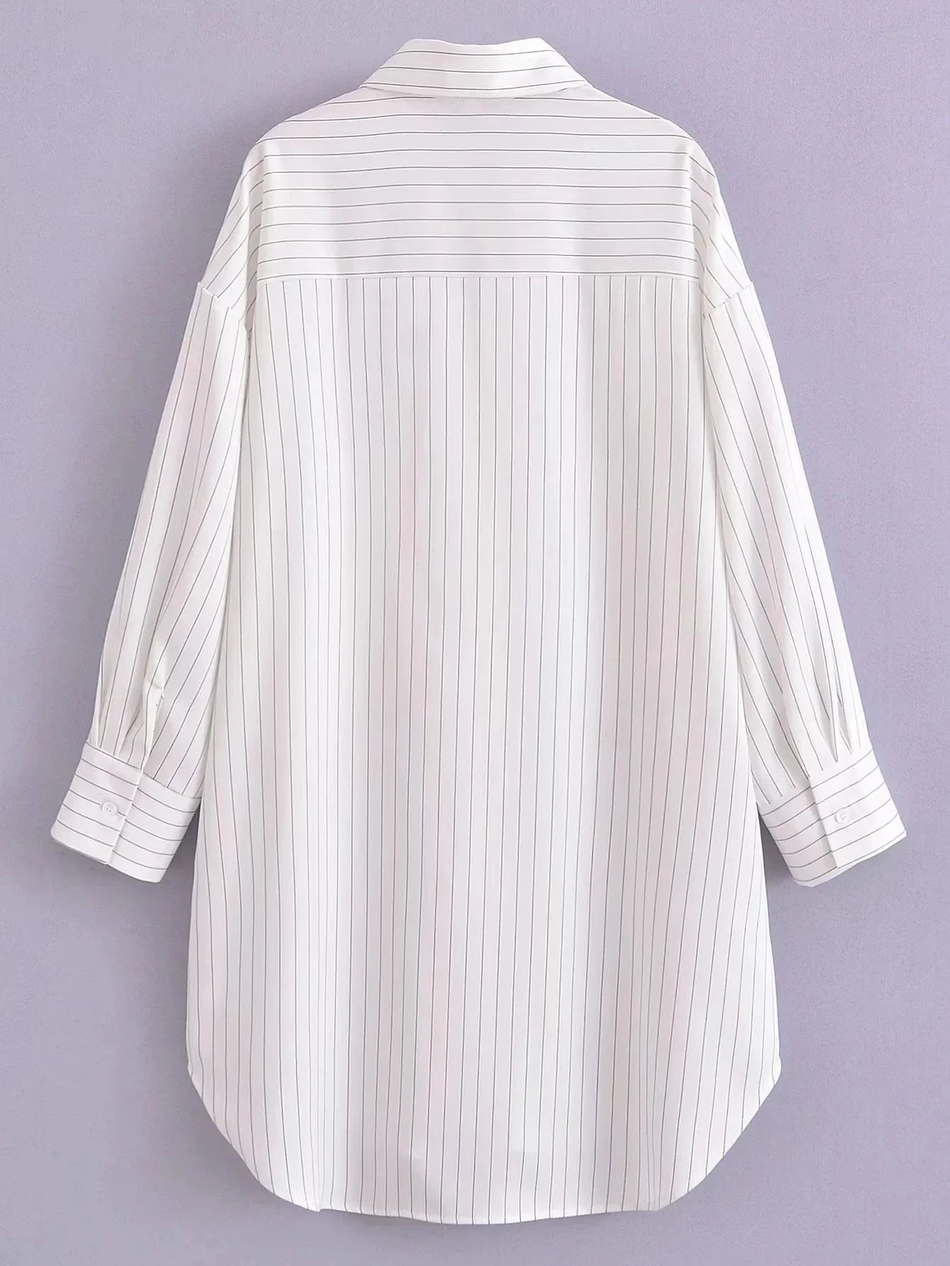 Foridol White Stripe Shirt Dress Women Autumn Spring Slit Casual Oversize Single Breasted Turn Down Collar Short Summer Dress