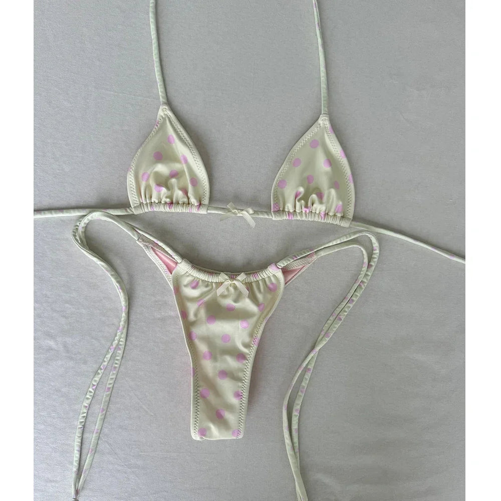 Sexy Print Micro Bikini 2026 Women Swimsuit Solid Swimwear Thong Bikinis Set Brazilian Beach Wear Bathing Suit Biquini Female