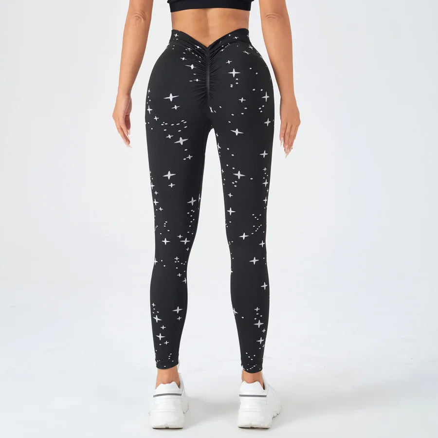 Trendy Starry Sky Sportswear Woman Gym Yoga Pants Seamless High Waist Women Sports Leggings Tummy Control Squat-Proof