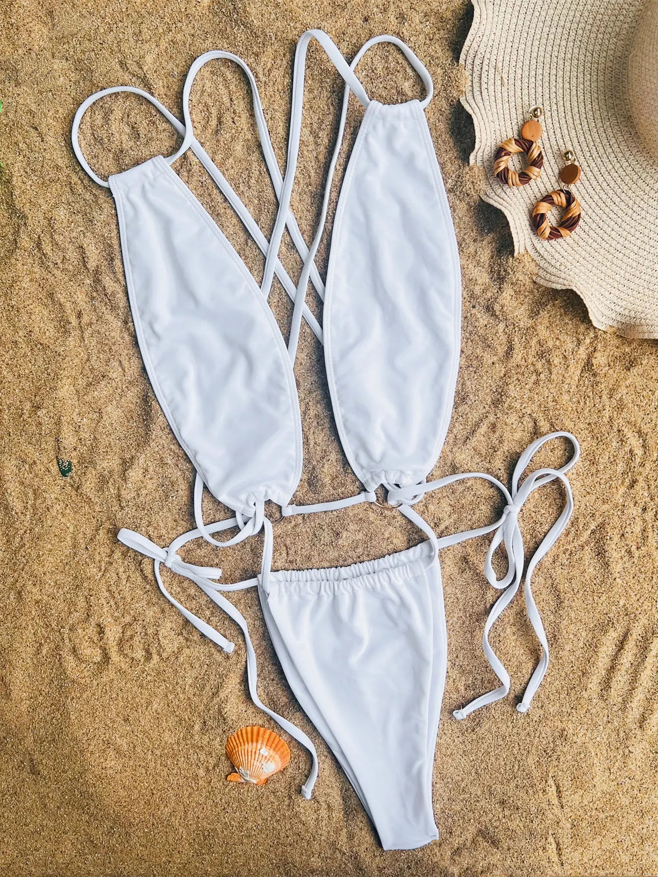 DEKA Women's New Thong One-piece Swimsuit Sexy Tight Backless Lace-up Swimsuit Brazilian Beach Swimsuit Extreme Micro Bikini