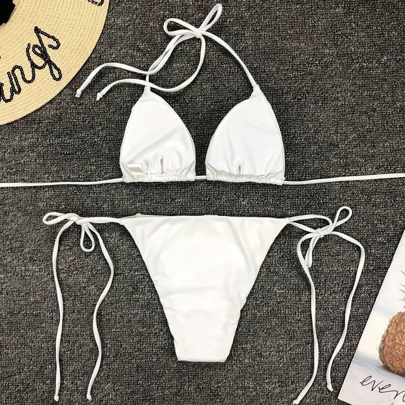 Sexy Neon Extreme Mini Micro String Bikini 2025 Women Swimsuit Female Swimwear Two-Piece Bikini Set Bathing Suit Swim Beach Wear