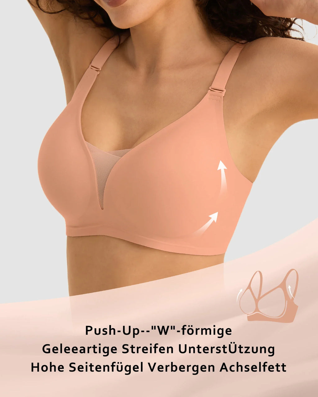 5pcs Hot Sexy Women's Wireless Push Up Bra Seamless T-Shirt Bralettes -Multi-Color, Breathable Padded, Everyday Comfort Lingerie