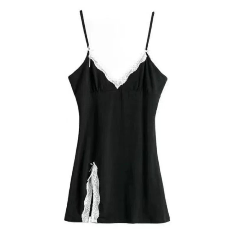 Women's Lace Sexy Night Dress Ladies Bowknot Sexy Nightgowns Sleepwear Spring Summer Night Sleeping Dress Women Pajama Dress
