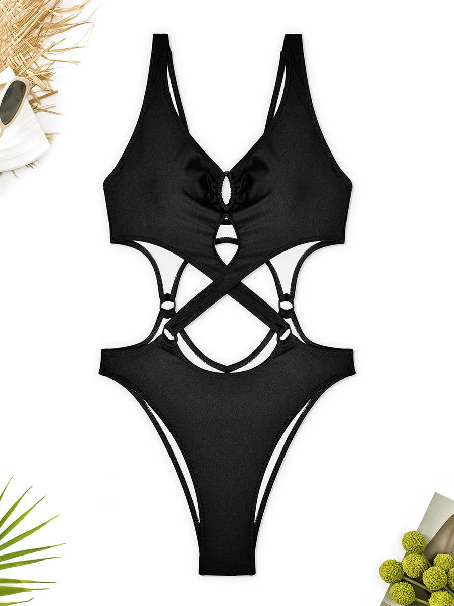 2026 Cut Out Ztvitality Swimsuit One Piece Solid Hollow Out Swimwear Women Bathers Bathing Swimming Swim Suit Female Beach Wear