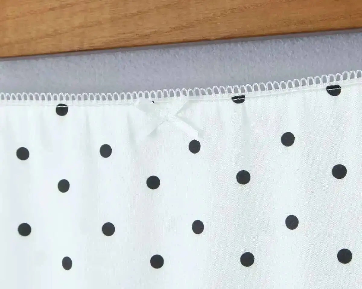 2026 Women Vintage Black White Polka Dot A-line Knee Length Skirt Sexy Low Waist Holiday Summer Skirts Slim Mini Skirts J7L2