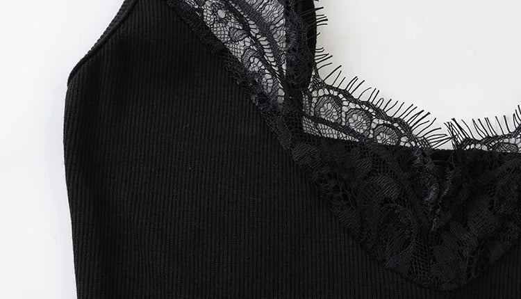 Ahagaga Sexy Women's Mini Dress Straps Patchwork Lace Sheath Sleepwear Sleeveless Nightgown Camisole Basic Female Vestidos Slim
