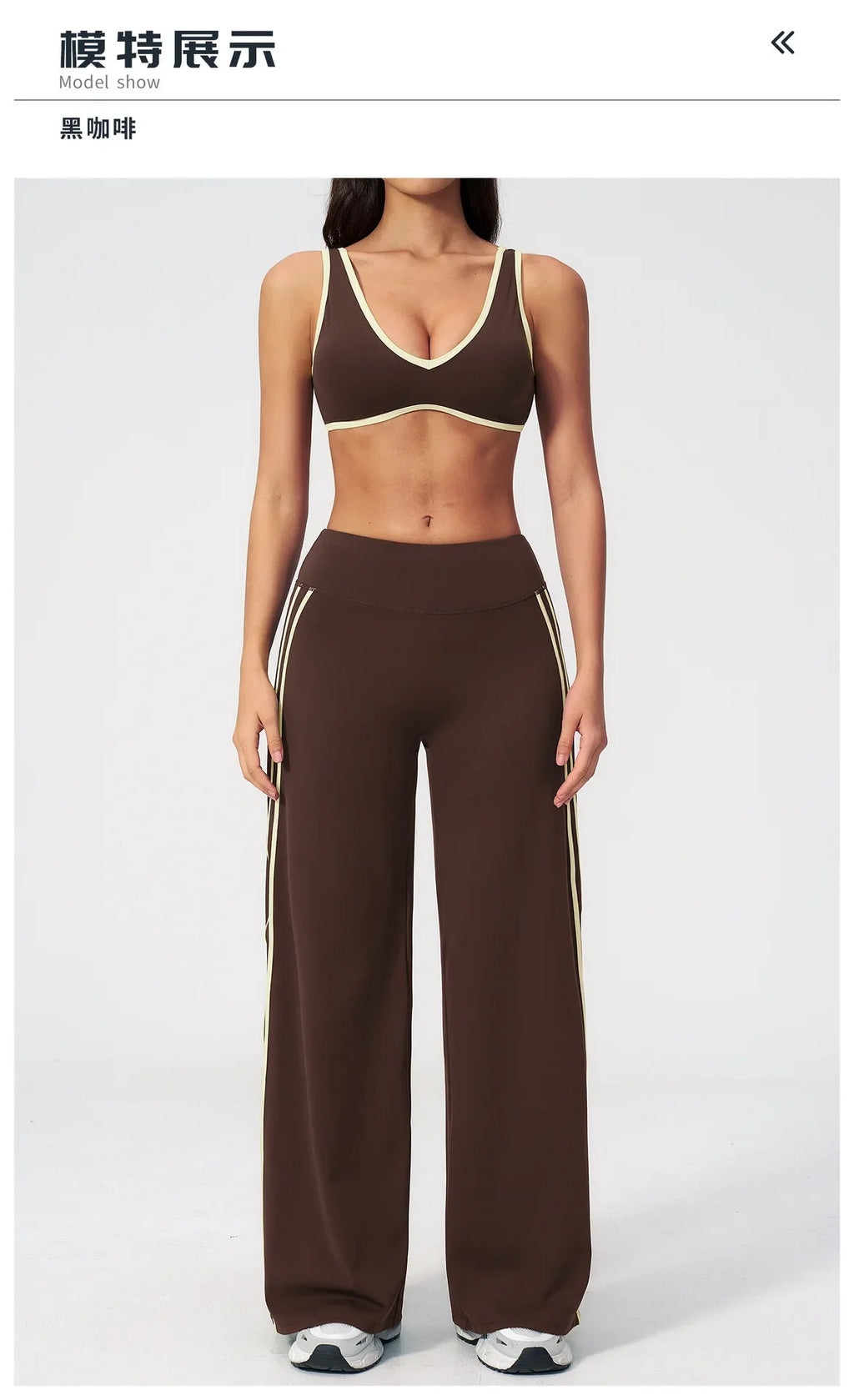 Women's Tracksuit Color Blocked Yoga Sets V Neck Sports Bra High Waist Flare Pants Fitness Suit Outdoor Running Workout Clothes