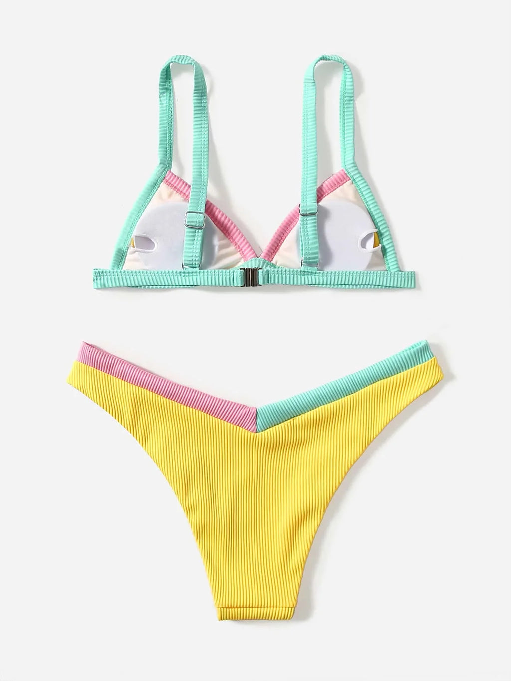 ZTVitality Contrast Binding Triangle Women's Swimsuit High Cut Sexy Bikini 2022 New Arrival Biquini Padded Bra Push Up Swimwear