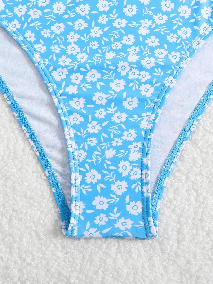 2025 Strappy Bikini High Waist Swimsuit Women Sexy Printed Swimwear Female Bathers Swimming Bathing Swimming Swim Suit Beachwear