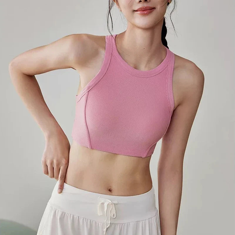 Women's sports bra vest yoga suit, shock resistant running, fitness training, quick drying one-piece vest