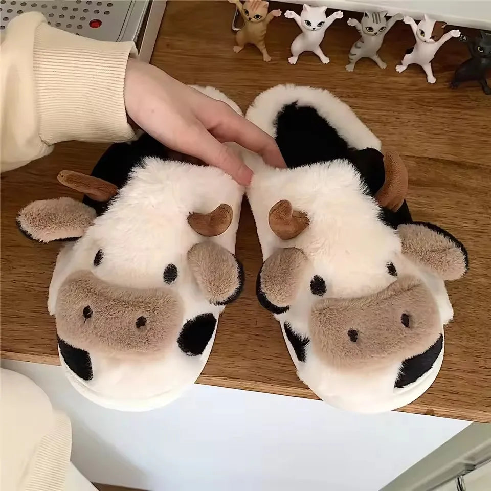 Halloween Christmas Cartoon Cow Kigurumi Unicorn Pajama Slipper Jumpsuit Women's Cute Zipper Hooded Sleepwear Onesies Winter