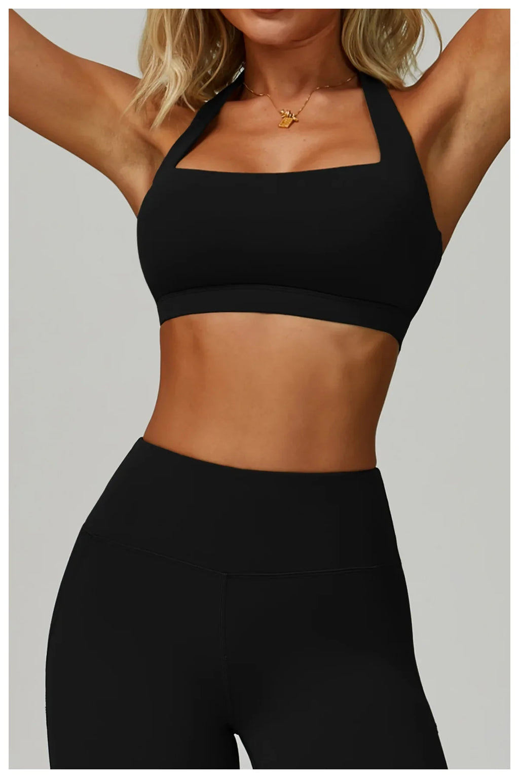 Woman Bra Gym Underwear Yoga Sport Bra Outdoor Jogging Hanging Neck Shoulder Strap Fitness Sports Bra Breathable Sexy Female Top