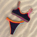 Crochet Bikini 2025 Bandeau Biquini Women Sexy Swimsuit Female Push Up Swimwear Solid Patchwork Bathing Suit Handhook Beachwear