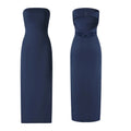 Women Evening Party Long Dress Backless Cut Out Strapless Straight Dress Summer Sexy Elegant Dresses