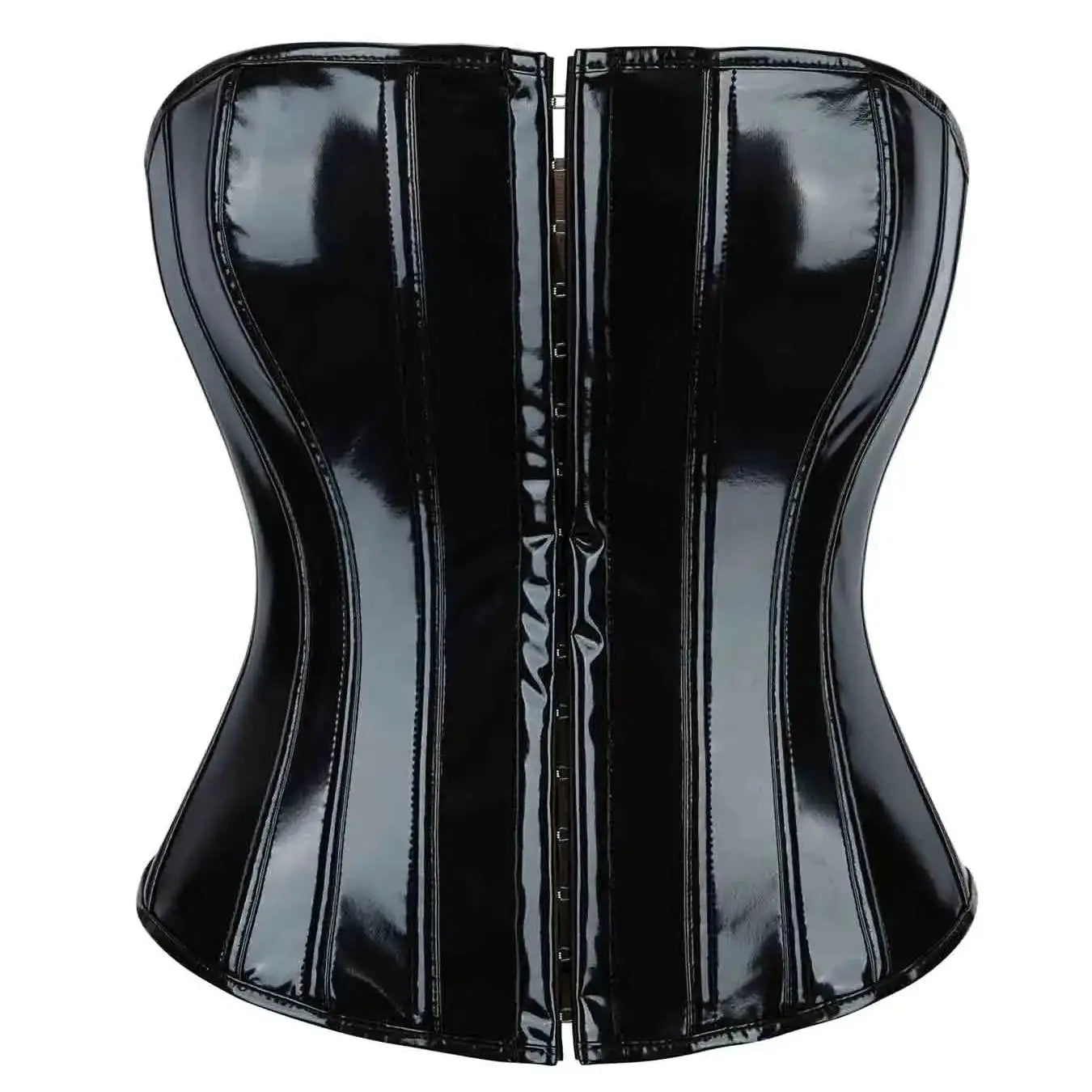 New European and American leather breasted glossy leather court corset waist corset