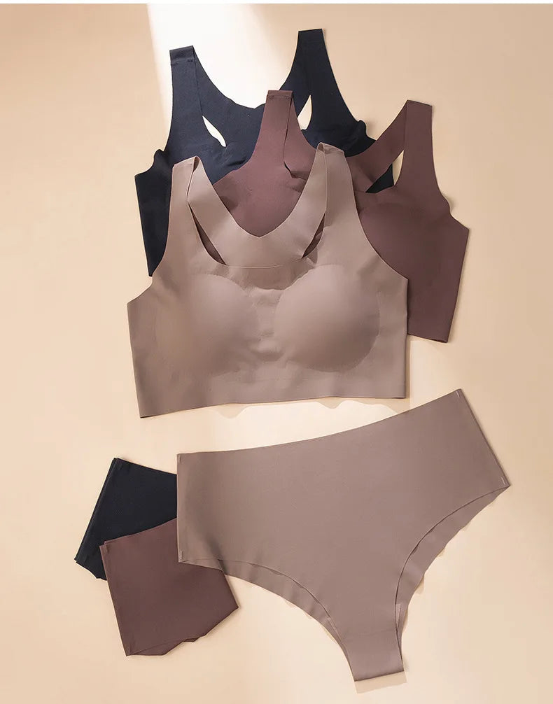 Women's Underwear Sexy Seamless Bra and Panty Set Wire Free Brassieres Female Womens Lingerie Underwear & Sleepwears