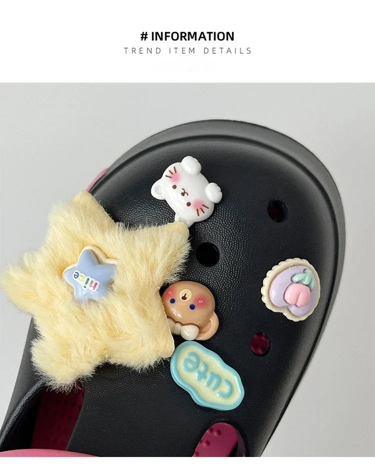 Clogs Thick-soled Slippers Women's Summer 2026 New Style Anti-slip Height-increasing Sandals and Slippers for Outdoor Wear