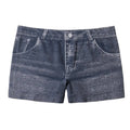 Denim Shorts Women Shorts High Stretchy Imitation Denim Short Leggings with Pockets Tight Fitting Summer Shorts