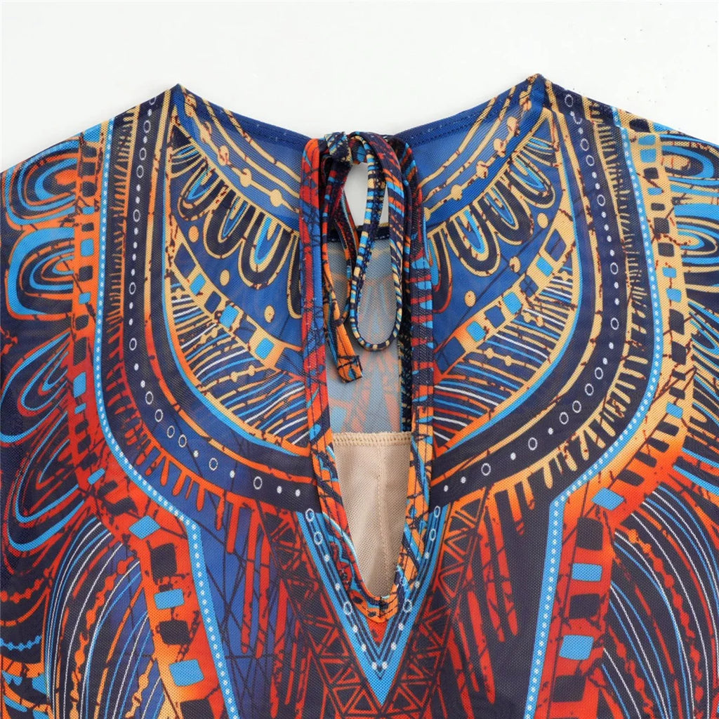 XS - XXL Printed Long Sleeve With Sarong Women Swimwear One Piece Swimsuit Female High Leg Cut Bather Bathing Suit Swim V7136