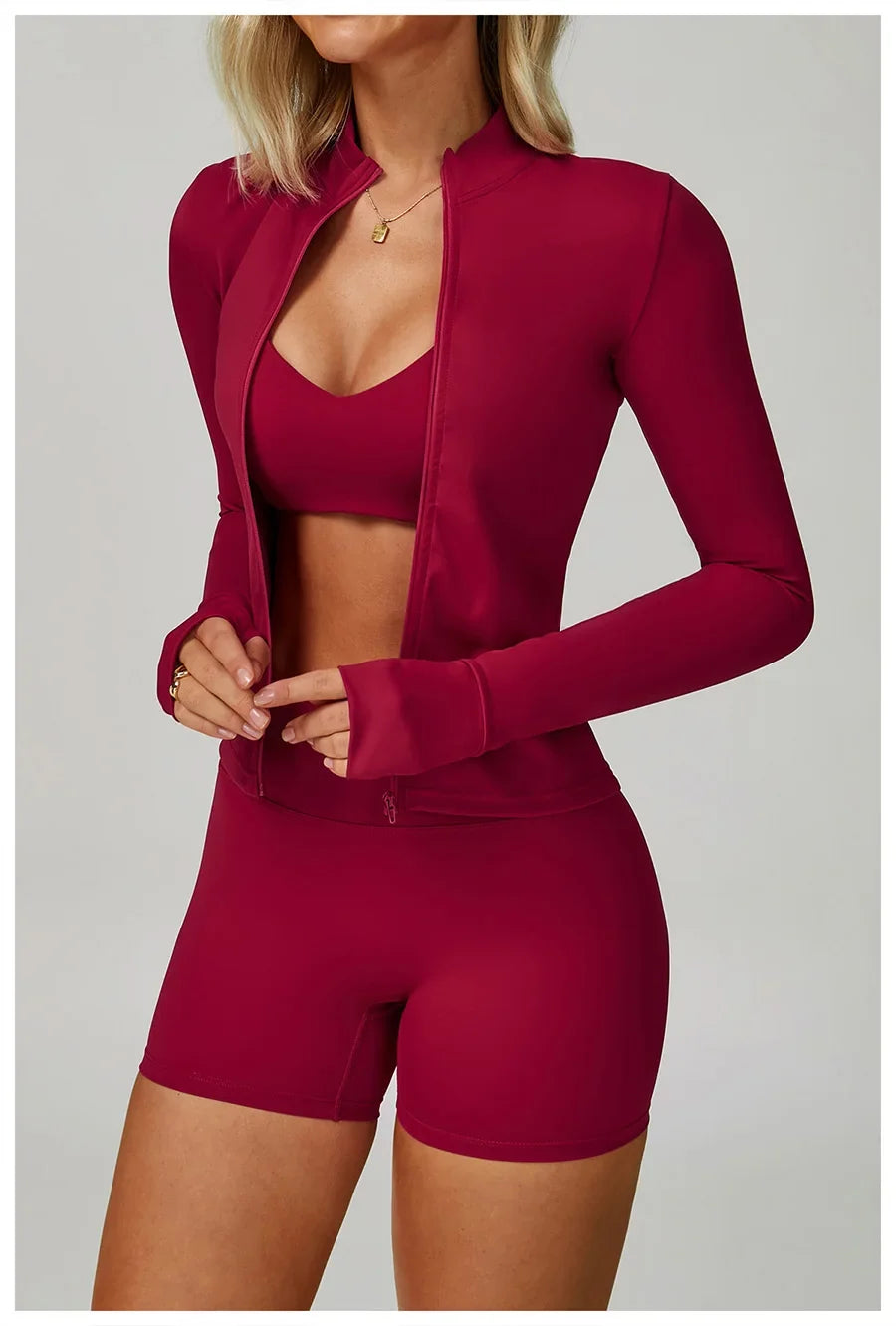 New Sportswear Seamless Yoga Set Gym Clothes Sportswear Long sleeved jacket Women Fitness Set Tracksuits Sports Bra Gym Leggings