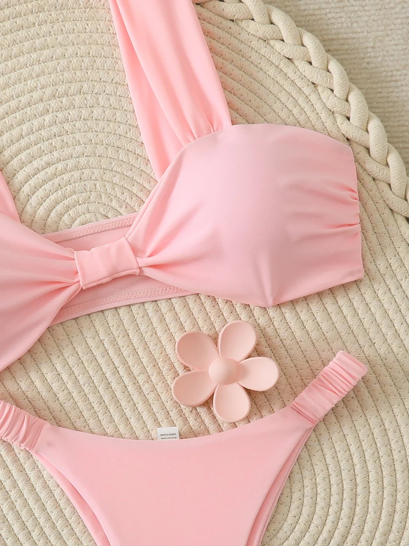 Strappy Bandeau Thong Bikinis 2026 Women Sexy Swimsuit Solid Brazilian Swimwear Female Bathers Bathing Swimming Swim Suit