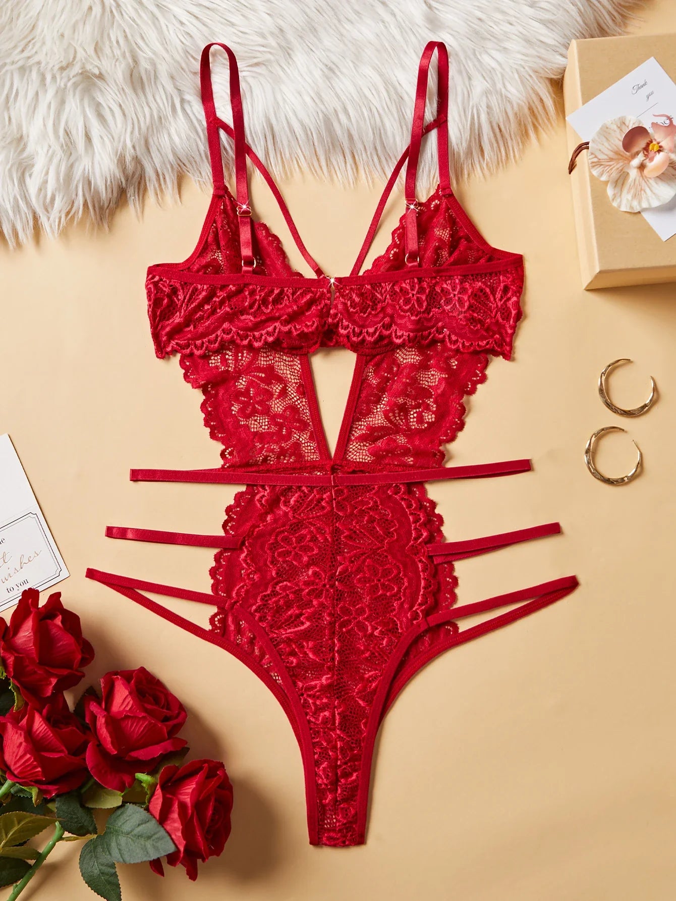 Women's Seductive Erotic Sexy Lace With Ornament Sexy Bodysuit Babydoll Lingerie Teddy Hot Underwear Romantic Nights Clothing