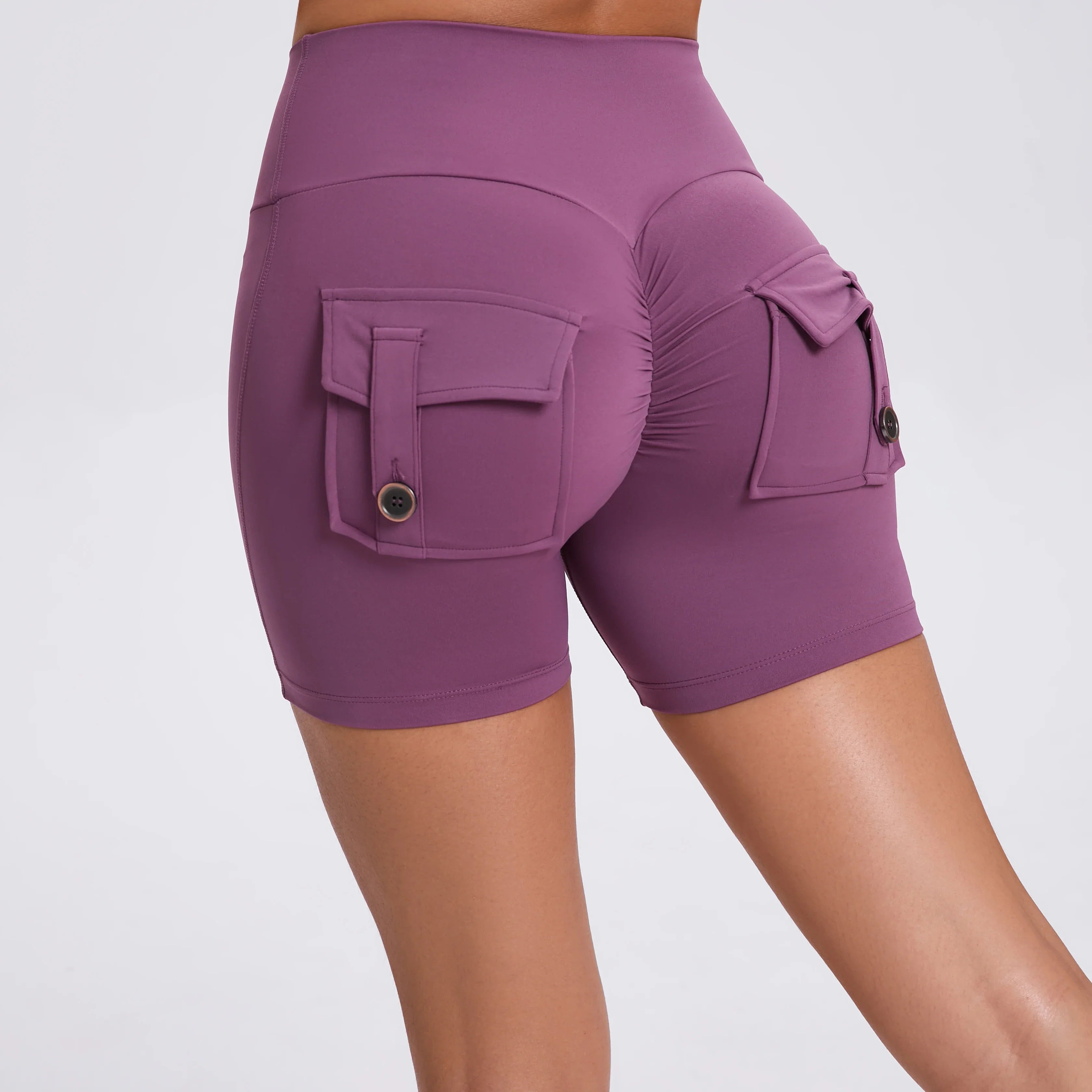 Peach Butt Fitness Shorts Women's Exercise Three-Quarter Pants Cargo Air Dry Pocket Yoga Tight Lift Summer