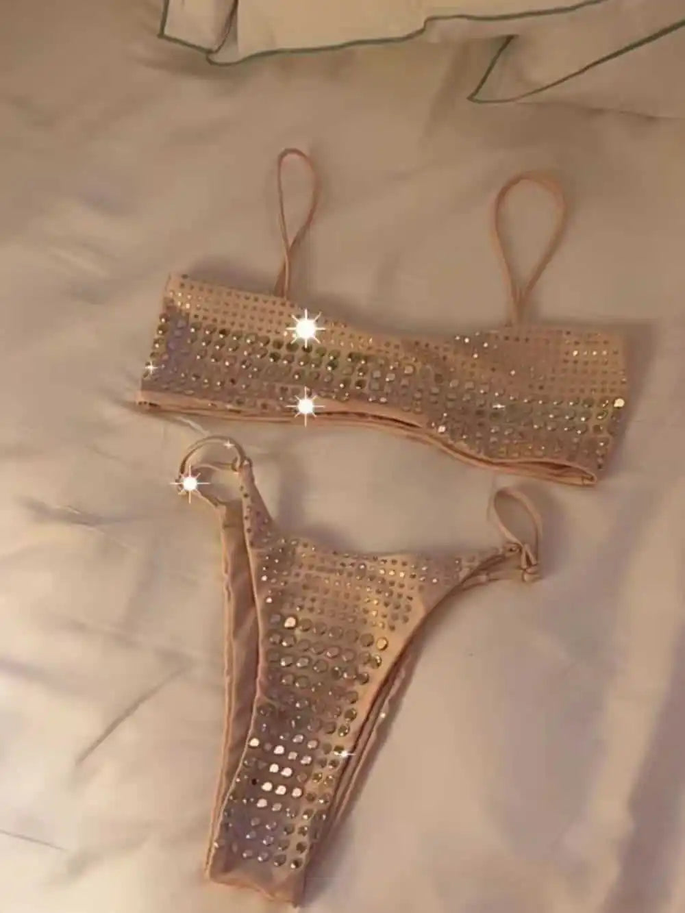 Luxury Black Bikini 2026 Women Sexy Diamond Rhinestone Push Up Mini Swimsuit Brazilian Beach Bathing Suit Thong Swimwear Biquini