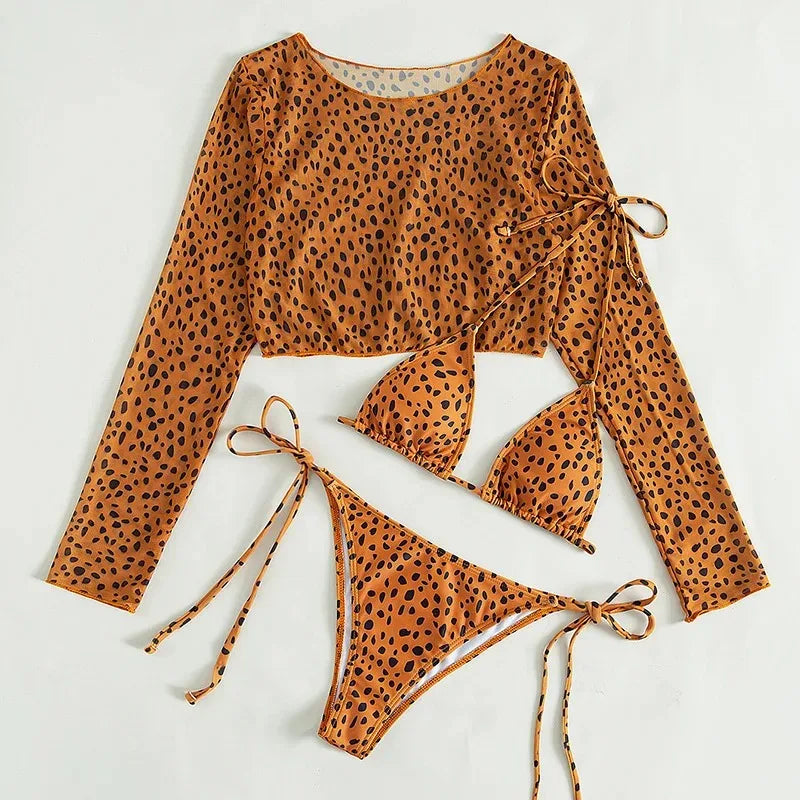 Toucheart Leopard For Women Swimsuit Items Halter Micro Bikini Top Separately Print Bathing Suit Brazilian Low Waist Beachwear