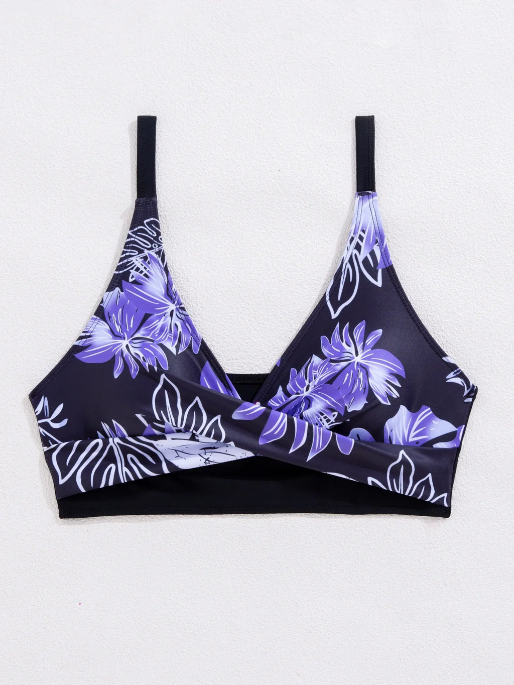 Women's Two-Piece Swimsuit Cross Strap Backless Bikini Floral Print Sports Fit Bodycon Polyester Fabric Swimming Water Sport
