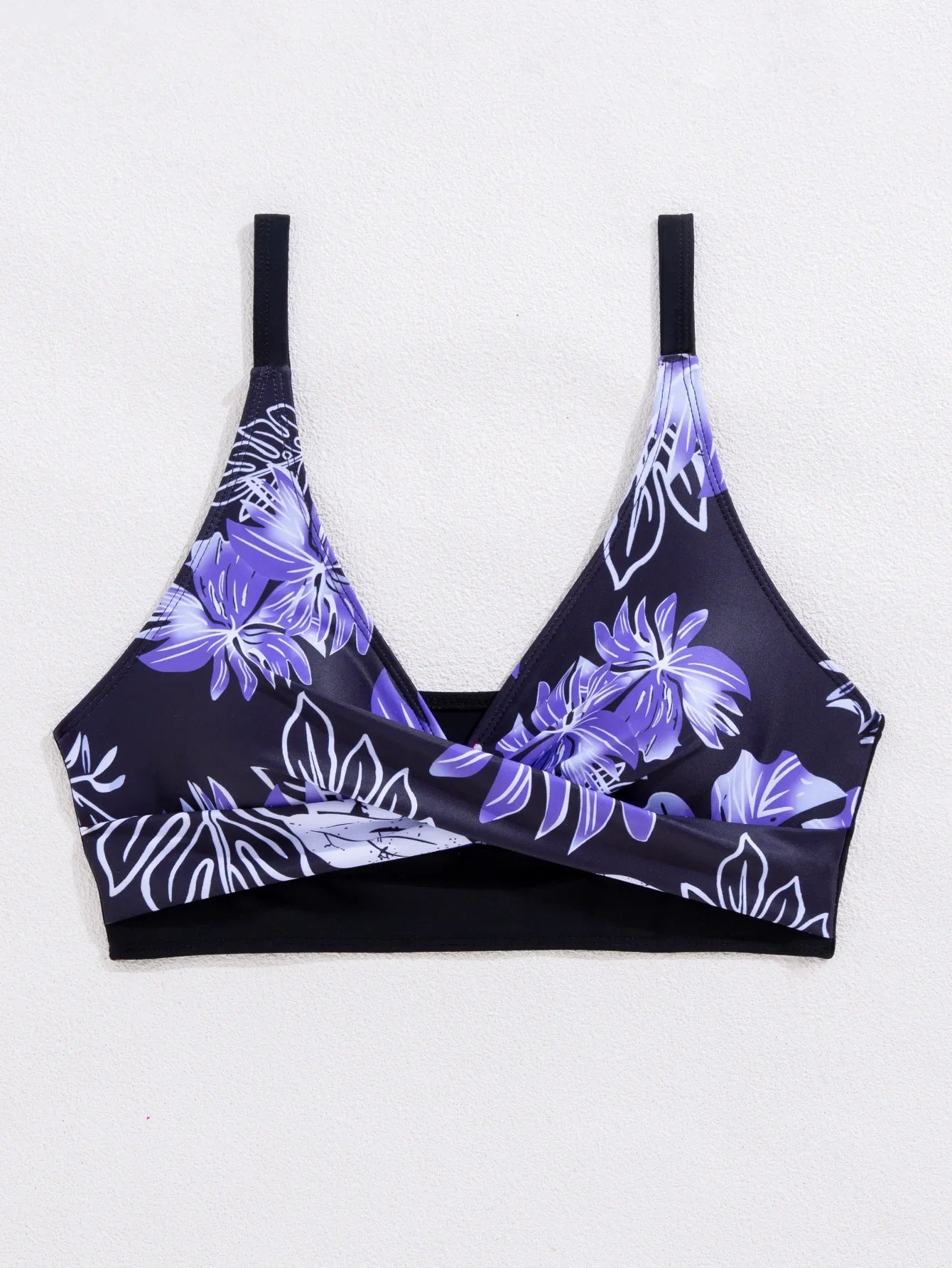Women's Two-Piece Swimsuit Cross Strap Backless Bikini Floral Print Sports Fit Bodycon Polyester Fabric Swimming Water Sport
