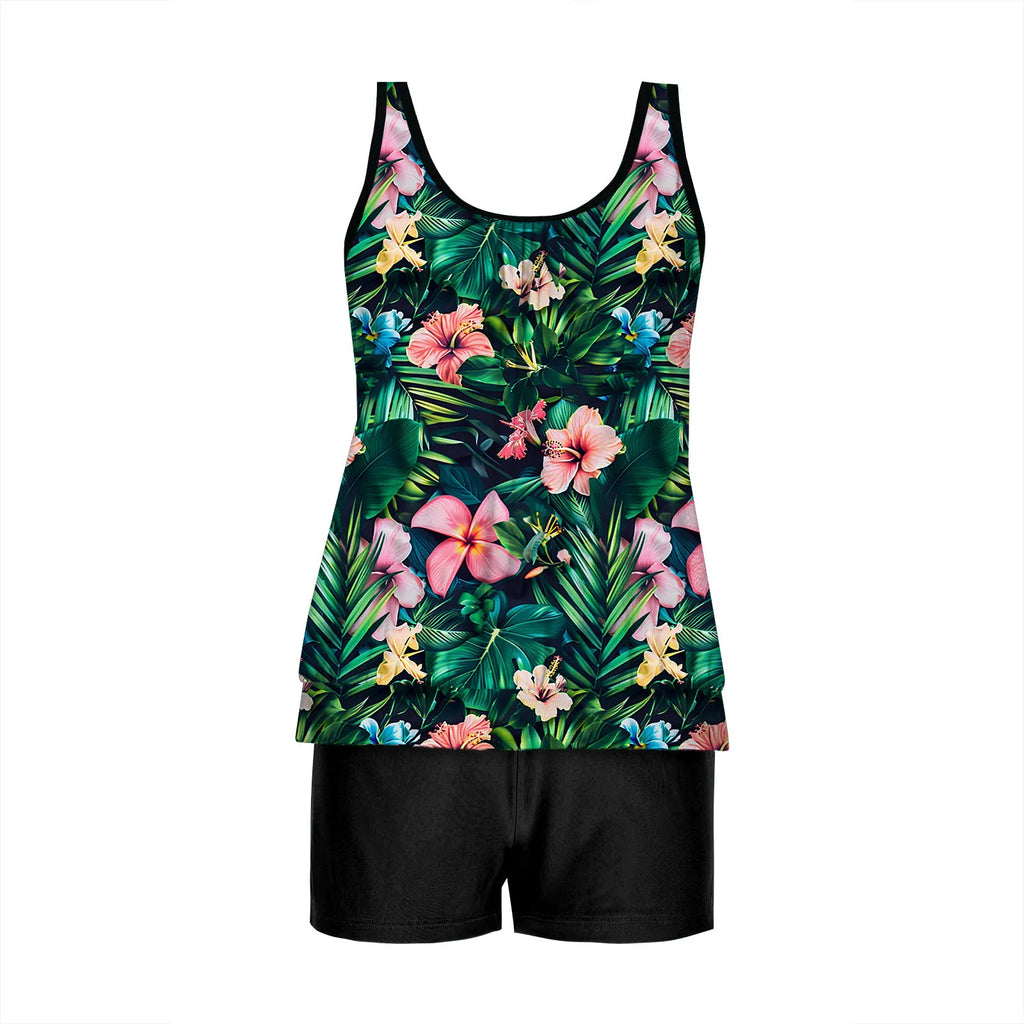 2026 Pinted Floral Tankini Two Pieces Swimsuit Women Vintage Swimwear Female Bathers Bathing Swimming Swim Suit Beachwear