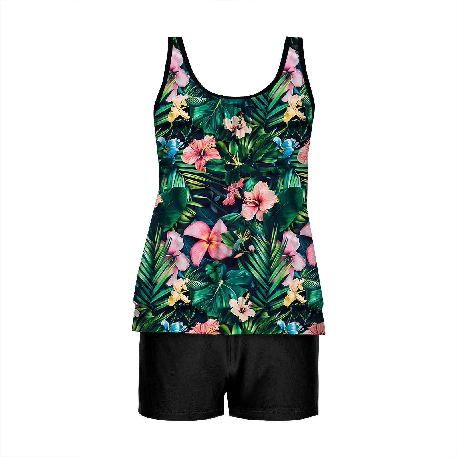 2026 Pinted Floral Tankini Two Pieces Swimsuit Women Vintage Swimwear Female Bathers Bathing Swimming Swim Suit Beachwear