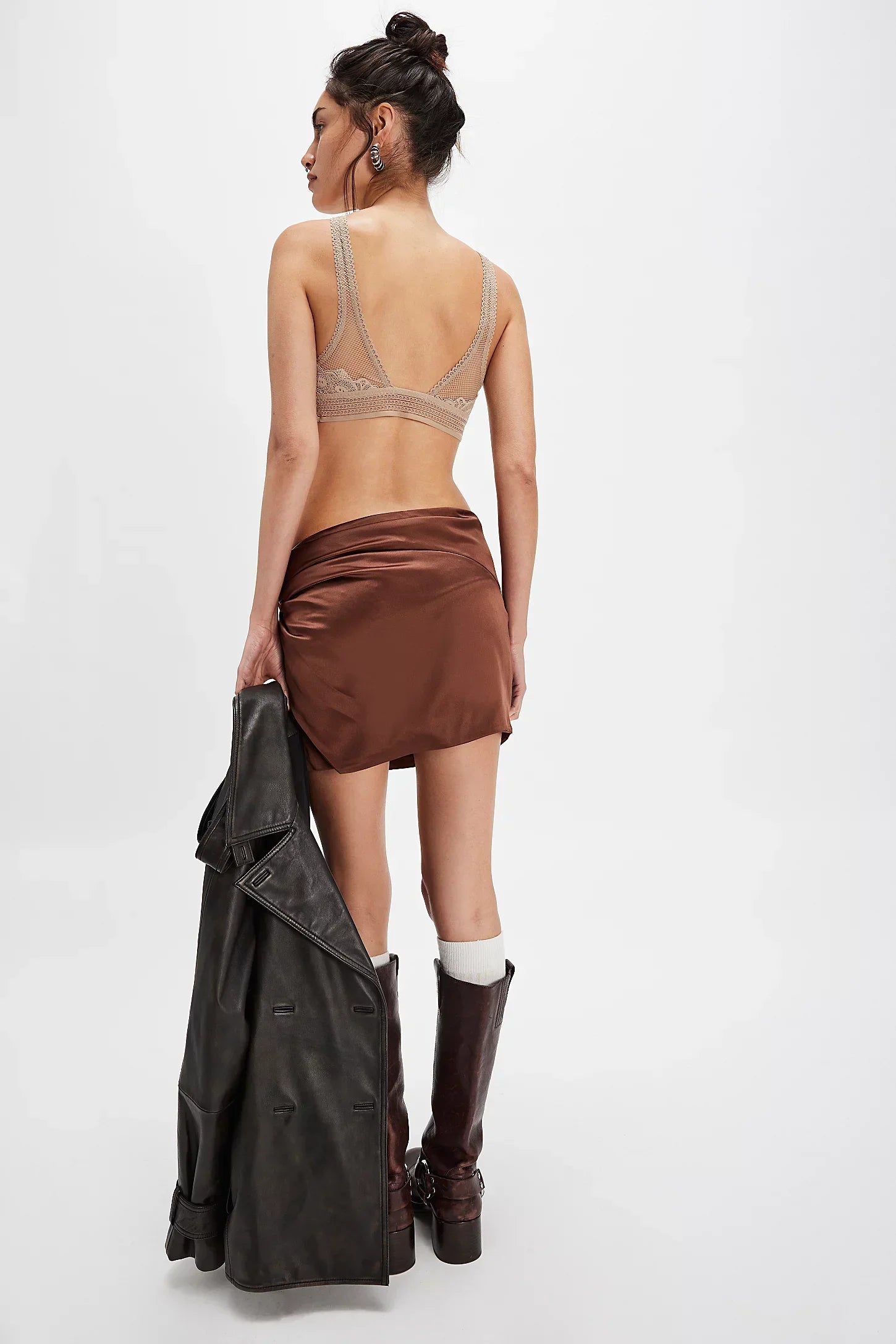 Summer Women Satin Skirt Lace Mini High Waist Slit Skirt Streetwear Fashion Y2K Clubwear Low Rise High Side Slit Short Skirt