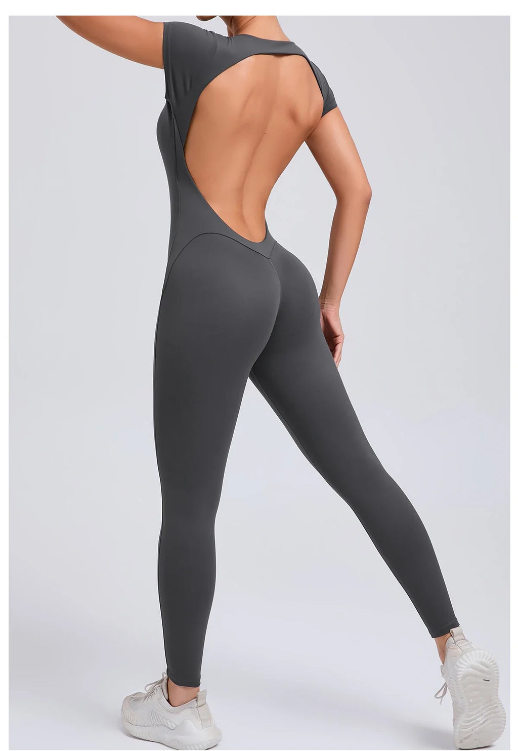 One-piece Yoga Padded Backless Suit Female Rompers Quick Dry Yoga Clothing Workout Bodysuits Scrunch Sports Jumpsuit Women