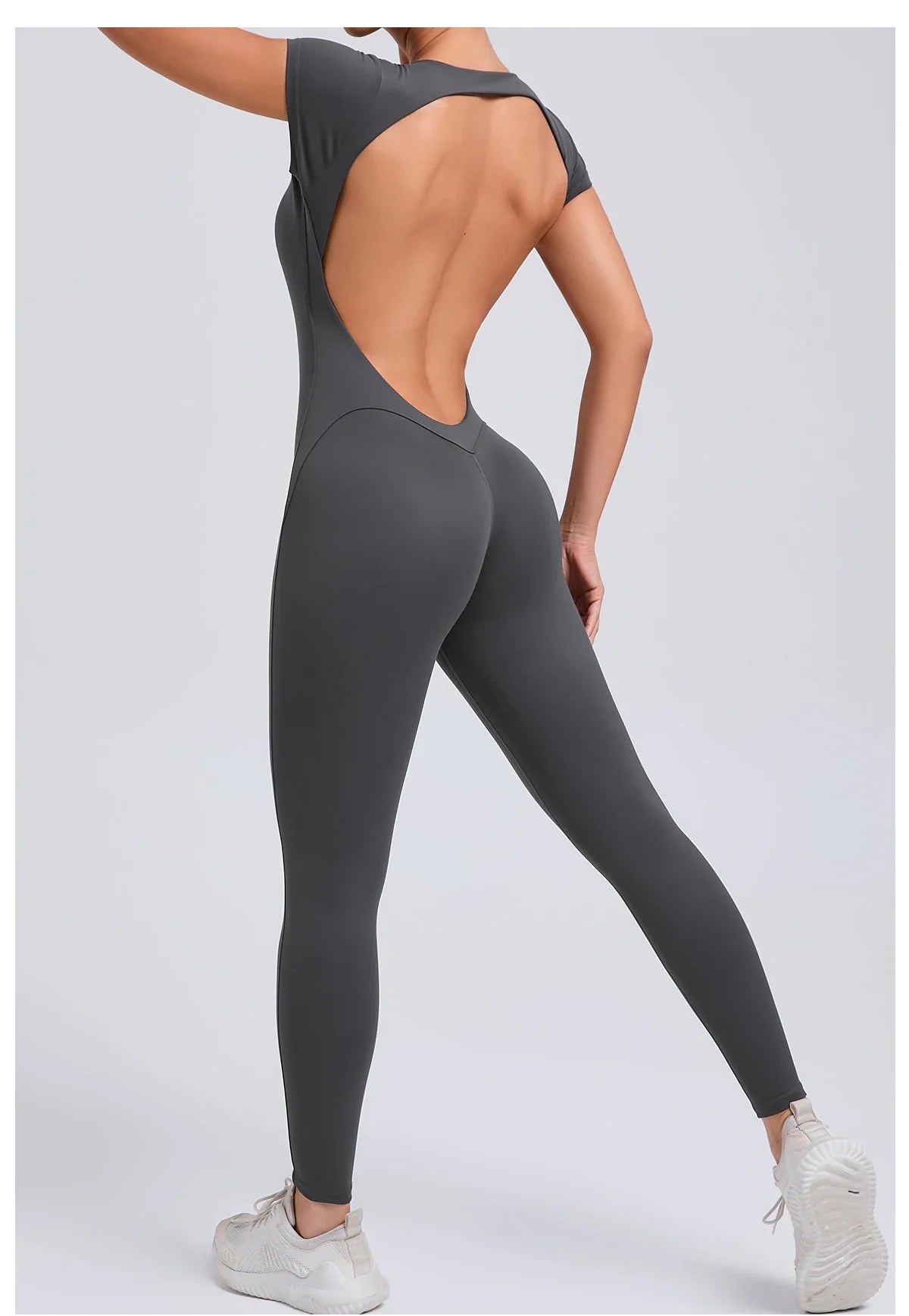 One-piece Yoga Padded Backless Suit Female Rompers Quick Dry Yoga Clothing Workout Bodysuits Scrunch Sports Jumpsuit Women