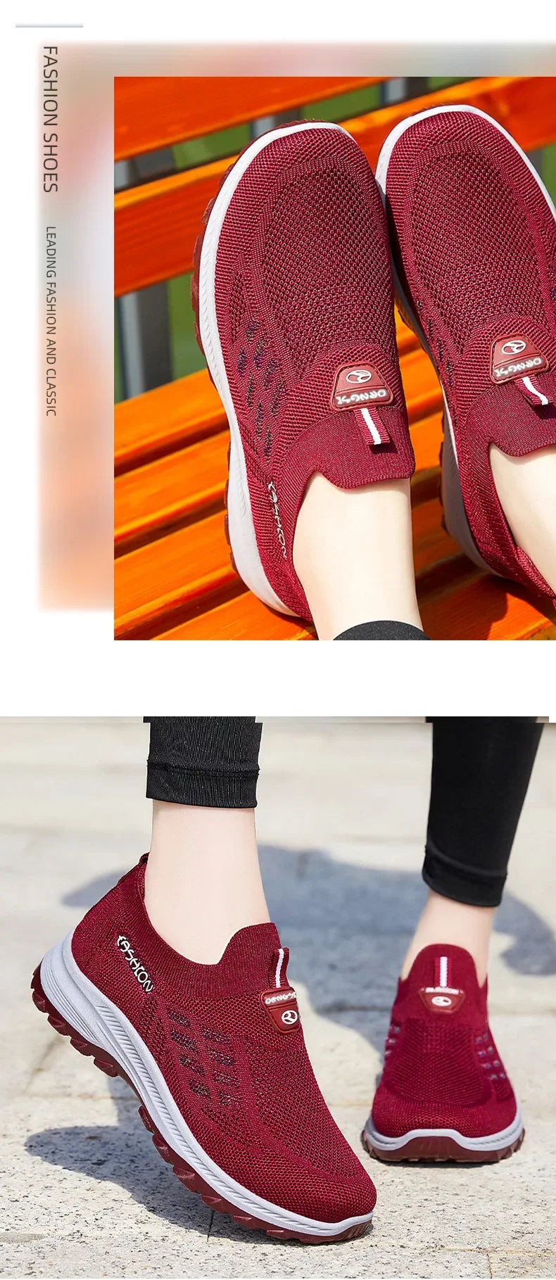 Women Vulcanized Shoes  High Quality Breathable Mesh Women Sneakers Soft Slip On Flats Shoes Women Loafers Walking Flat